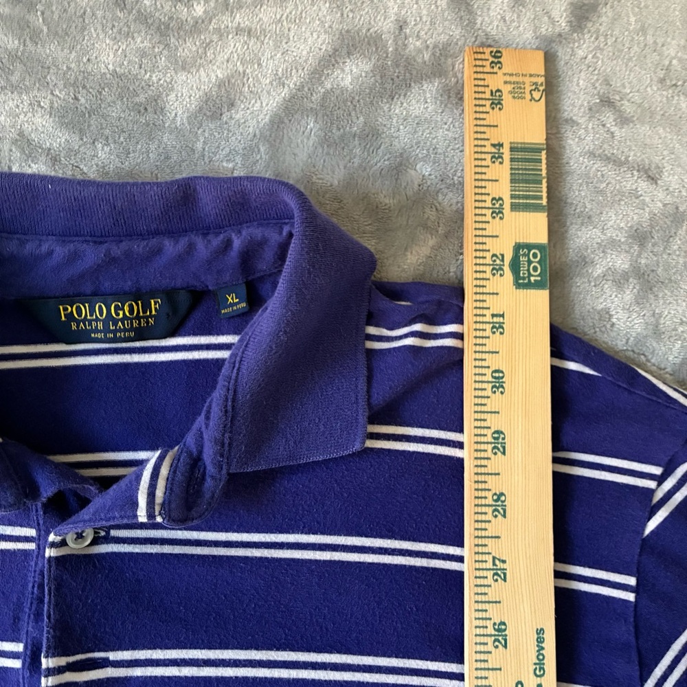 Ralph Lauren Polo Golf Men's Striped Blue Polo Shirt - Picture 5 of 5